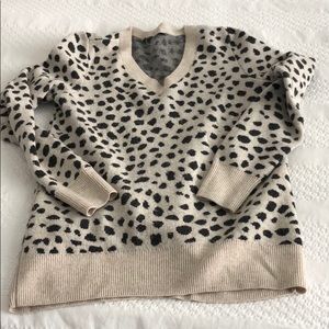 Leopard Print V-Neck Sweater